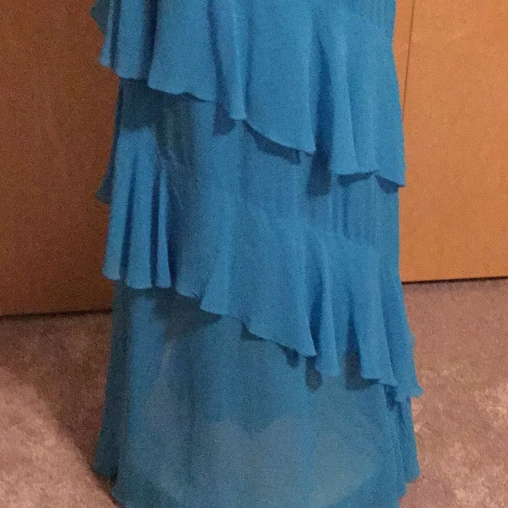 Theia Ruffled Chiffon Gown STYLE #: 883210 - Picture 7 of 8